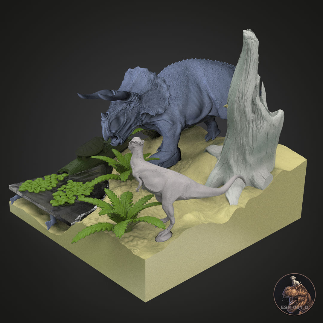 Triceratops-Diorama Hell Creek