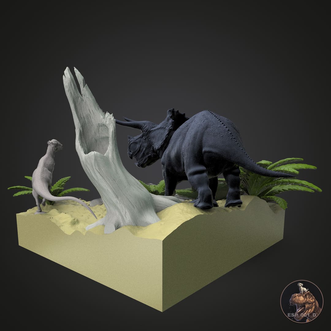Triceratops-Diorama Hell Creek