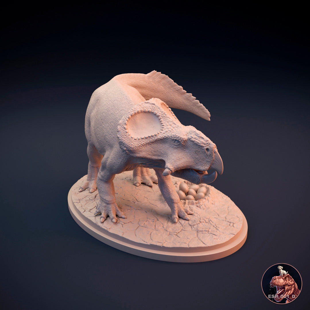 Protoceratops protegiendo puesta