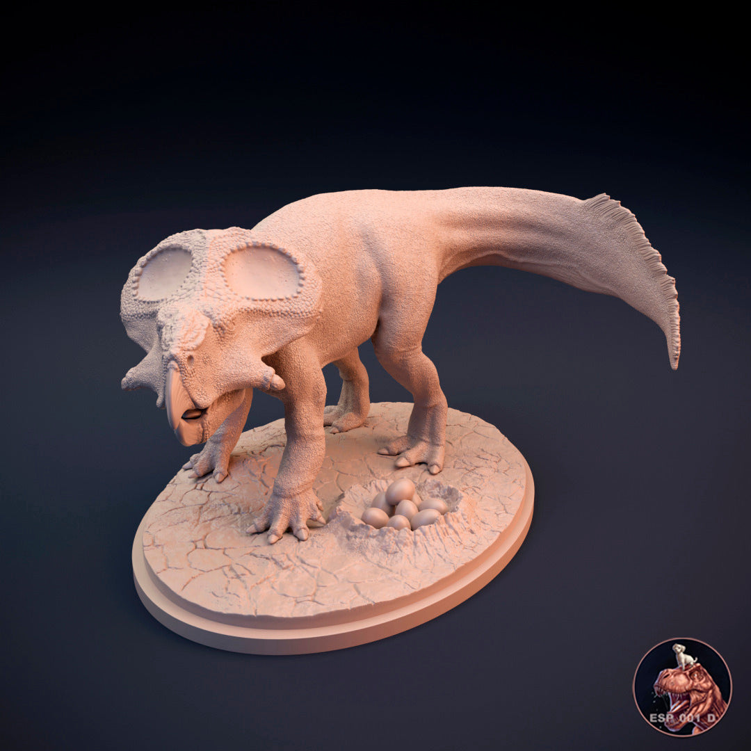 Protoceratops protegiendo puesta
