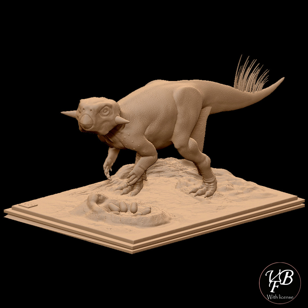 Psittacosaurus schützt die Verlegung