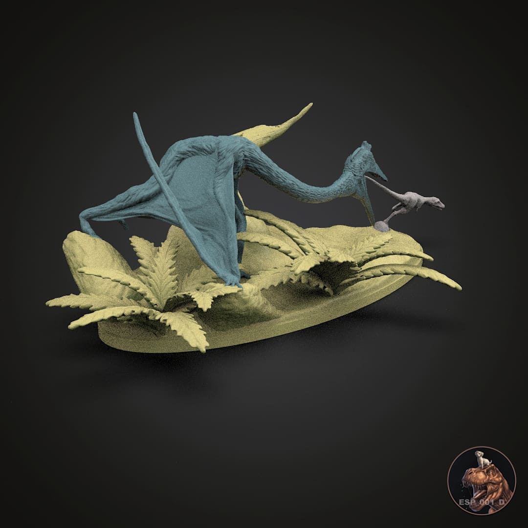 Quetzalcoatlus / T-Rex-Jungtier.