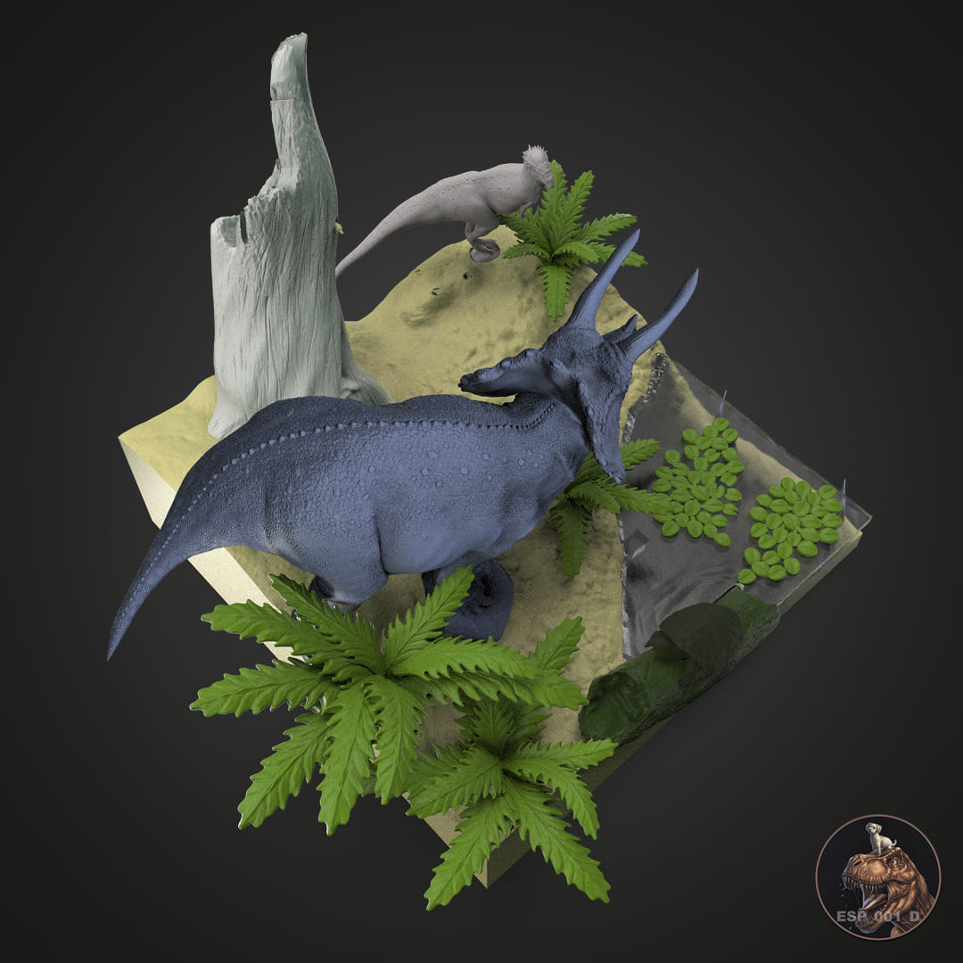 Triceratops-Diorama Hell Creek