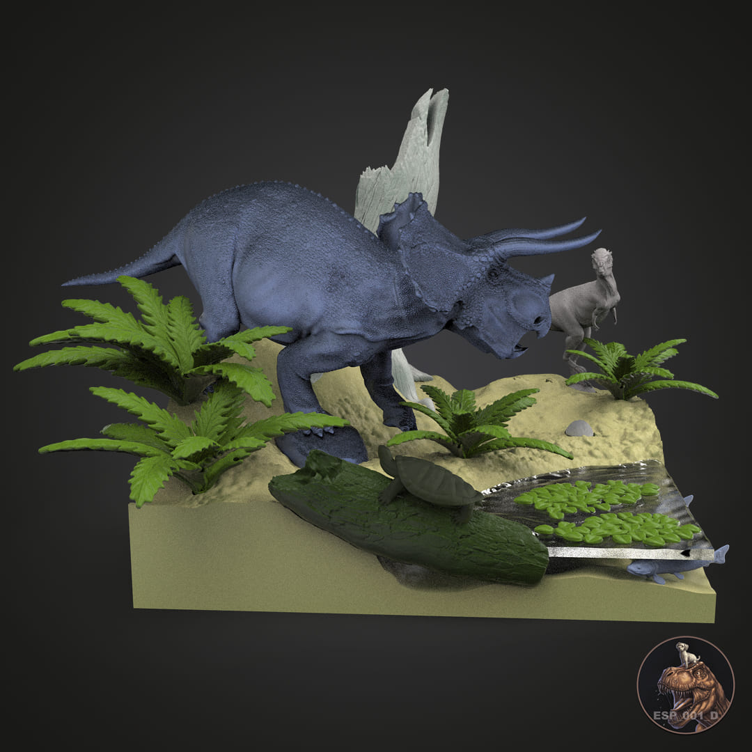 Triceratops-Diorama Hell Creek