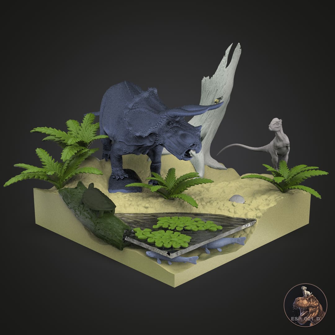 Triceratops-Diorama Hell Creek