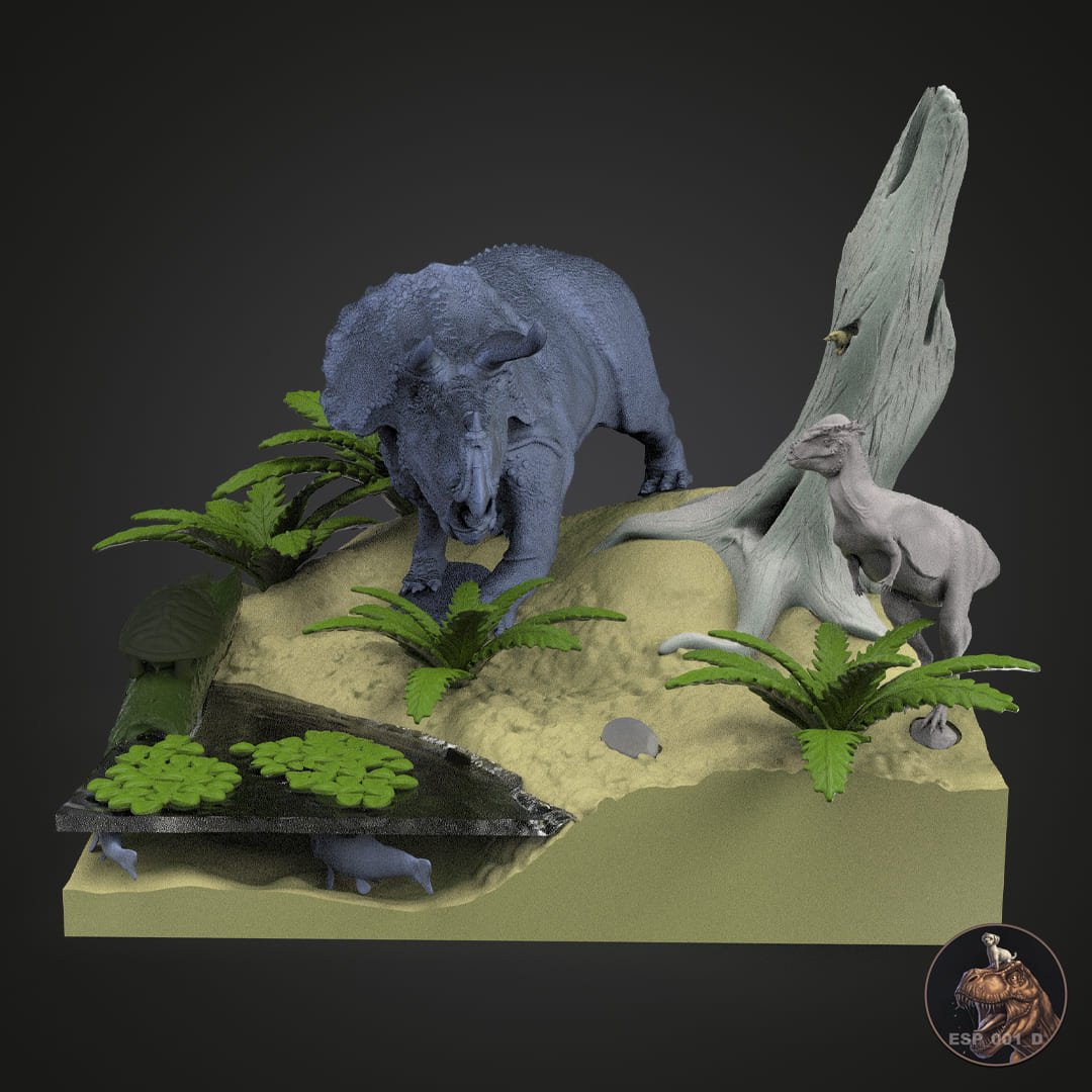 Triceratops-Diorama Hell Creek