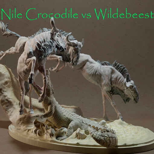 Nile Crocodile vs Wildebeest