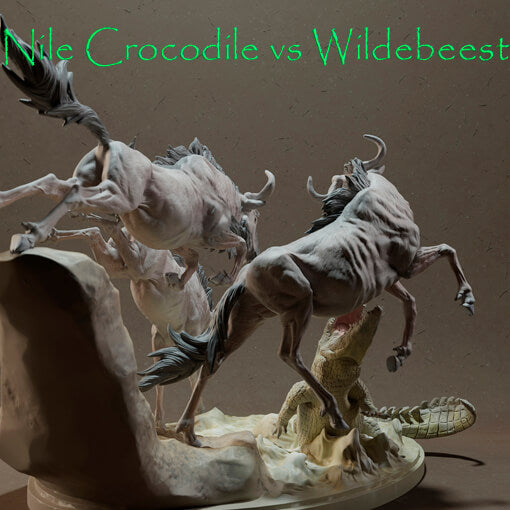 Nile Crocodile vs Wildebeest