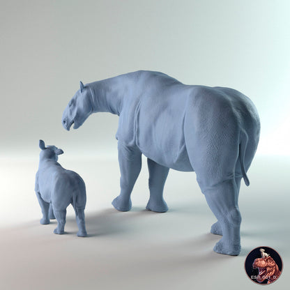 Paraceratherium, Mutter und Nachkommen