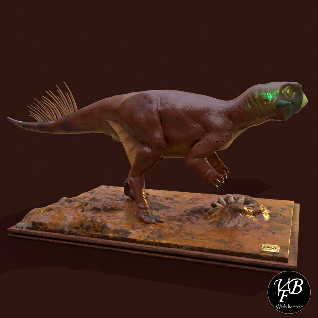 Psittacosaurus protegiendo puesta