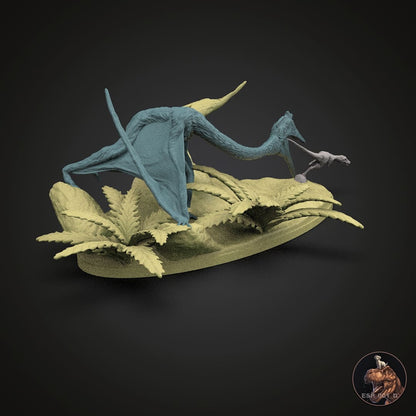 Quetzalcoatlus / T-Rex-Jungtier.