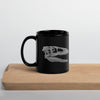 Deinonychus skull glossy black mug