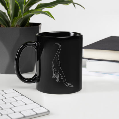 Taza negra brillante Coelophysis