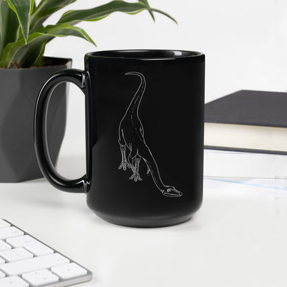 Taza negra brillante Coelophysis