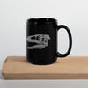 Deinonychus skull glossy black mug