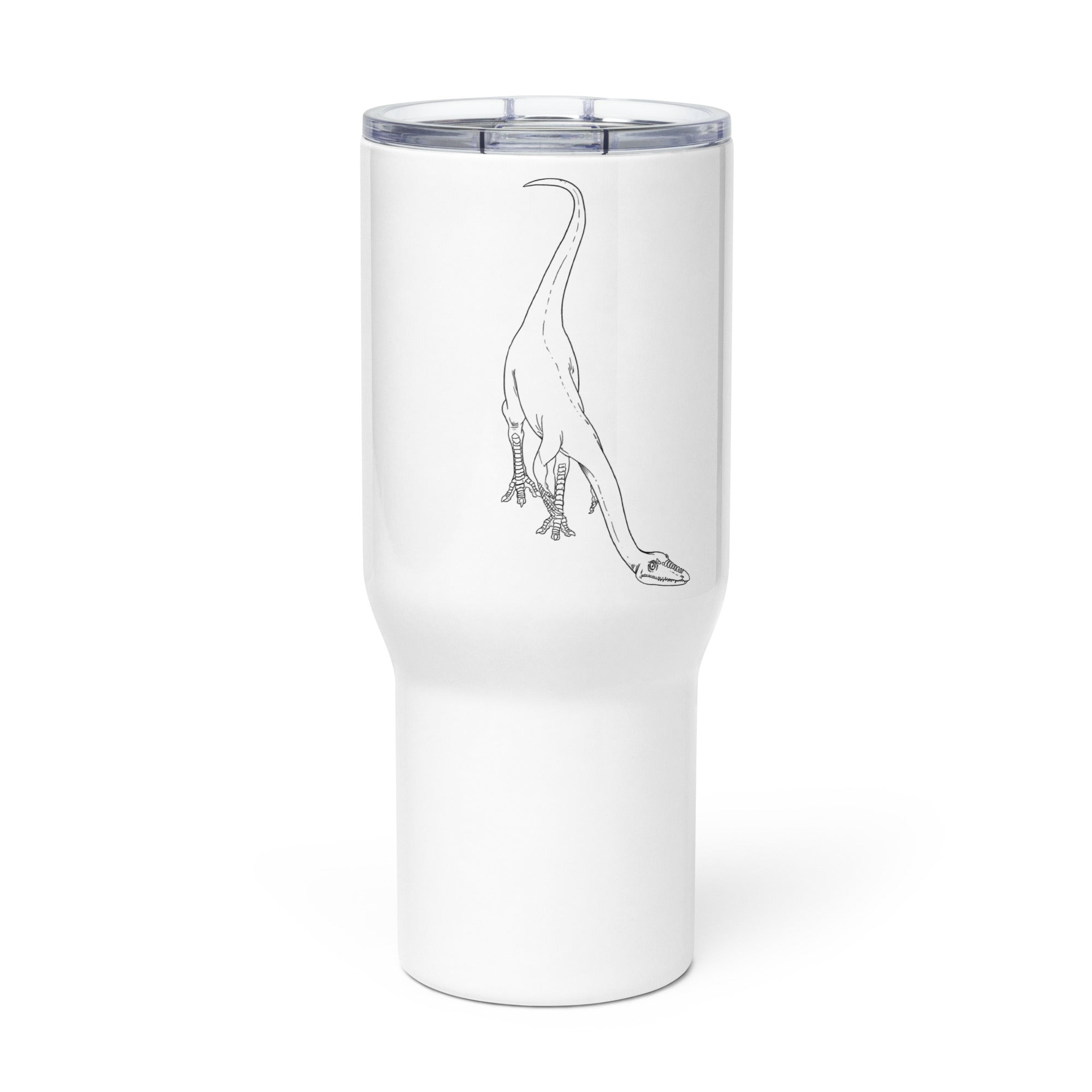 Coelophysis travel mug with handle