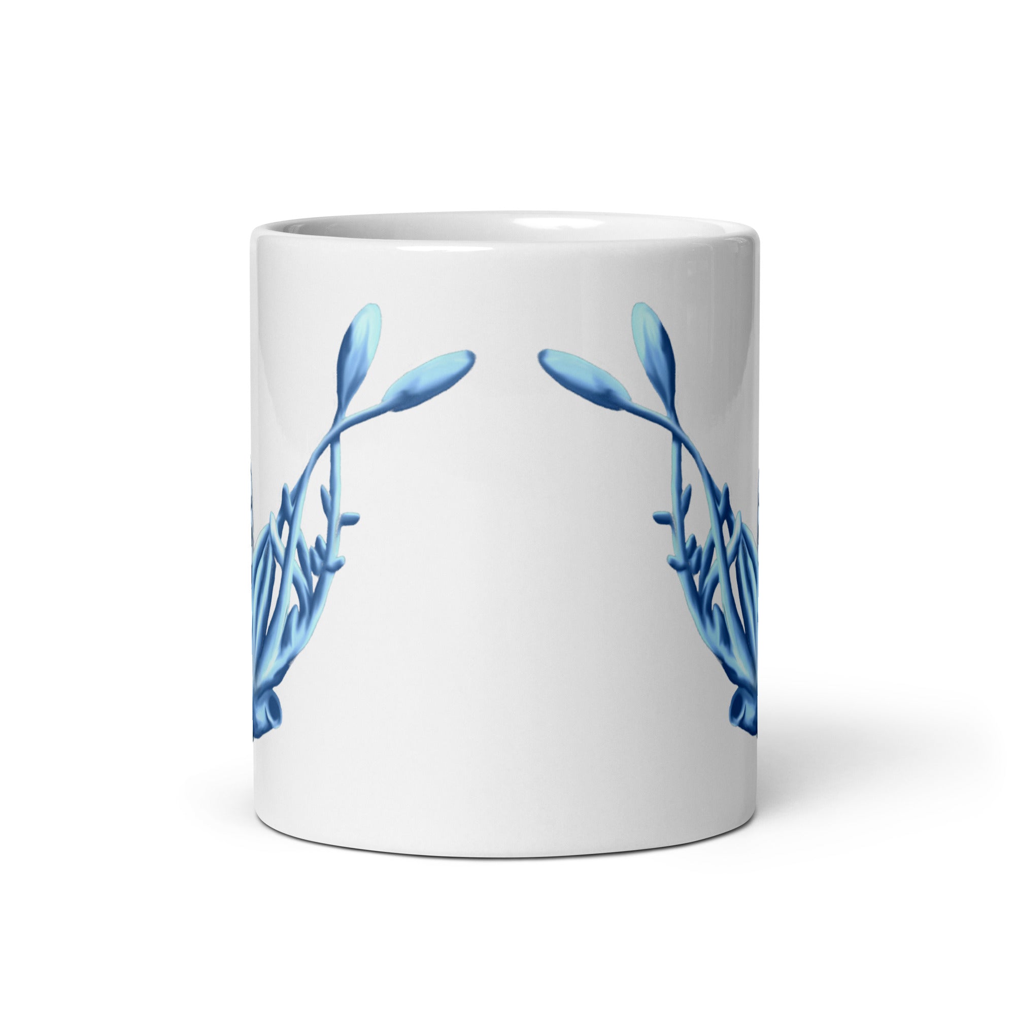 Ammonite glossy white mug