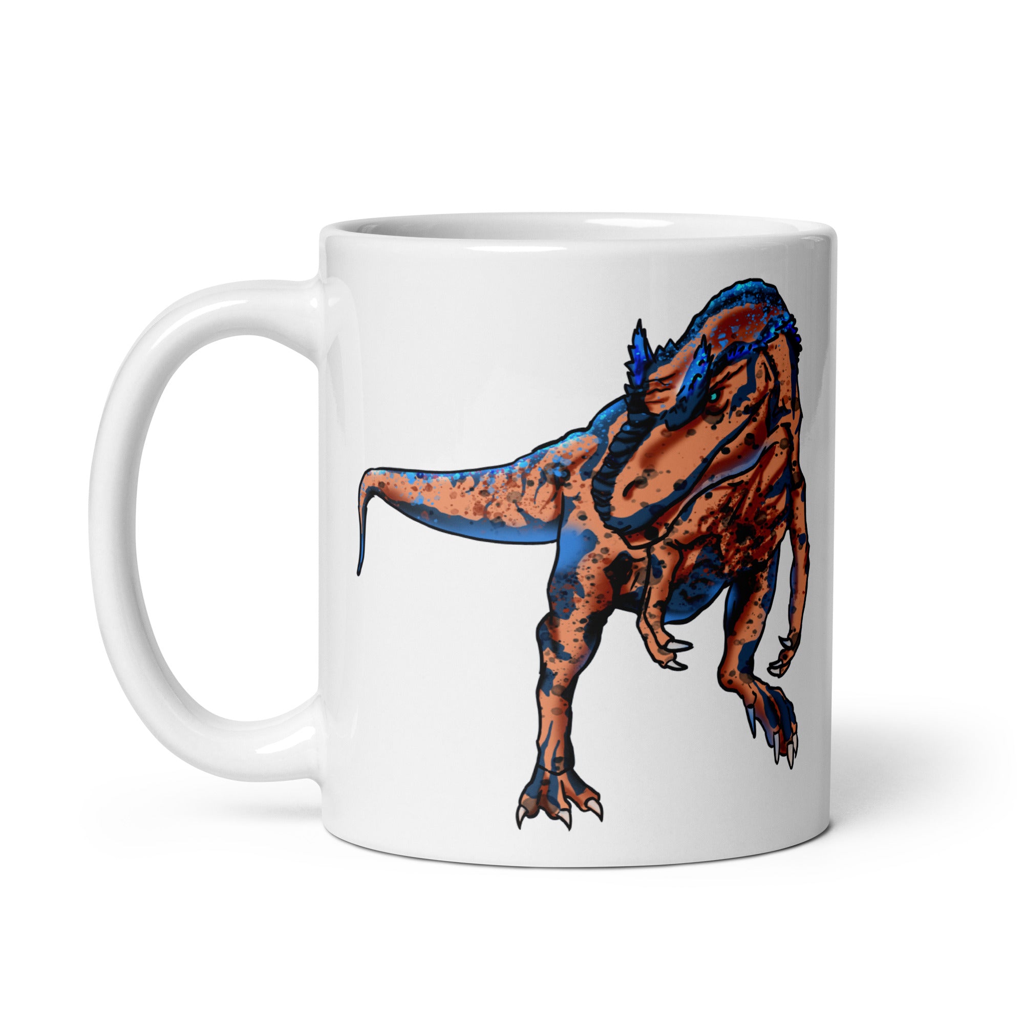 Allosaurus glossy white mug