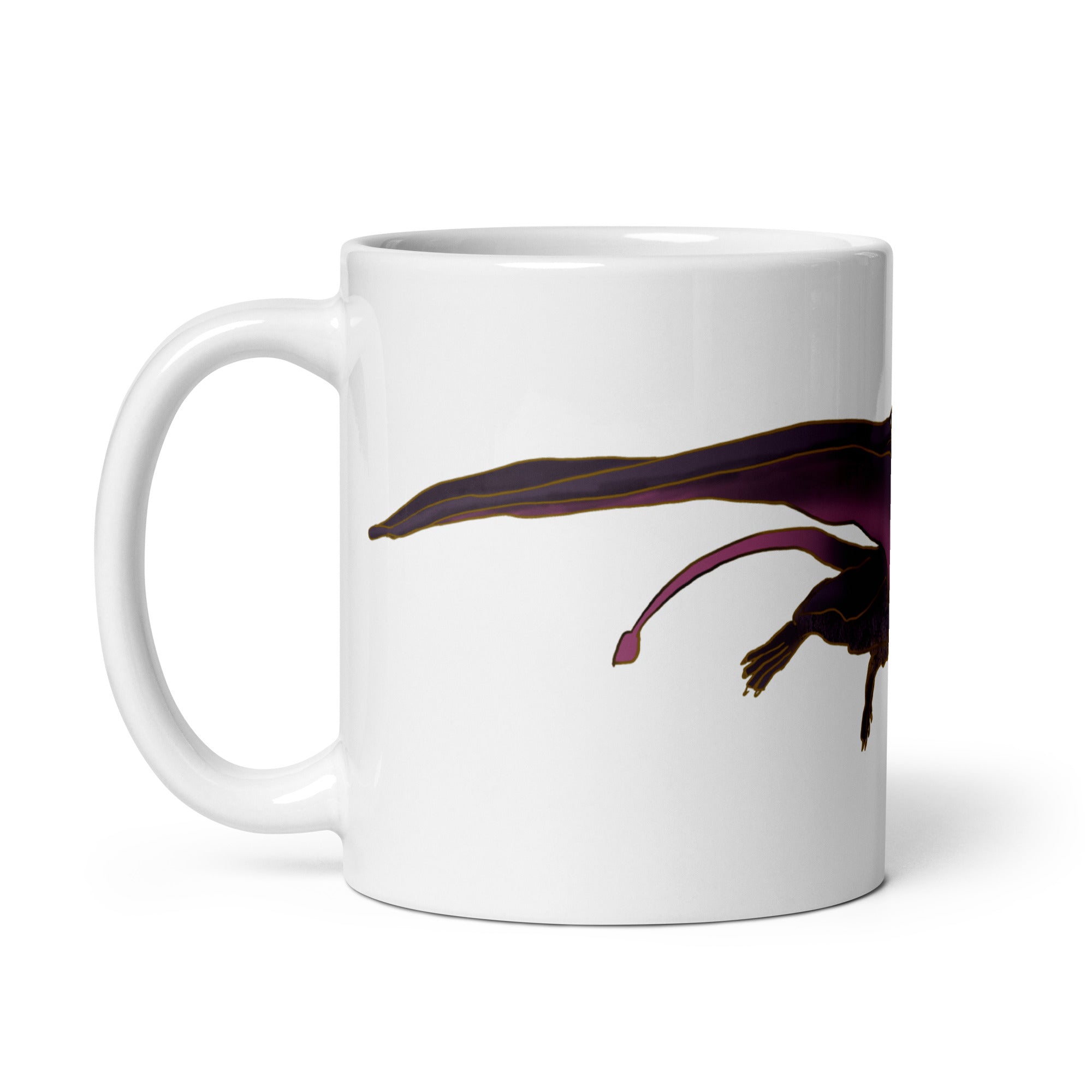 Dimorphodon glossy white mug