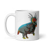 Styracosaurus glossy white mug