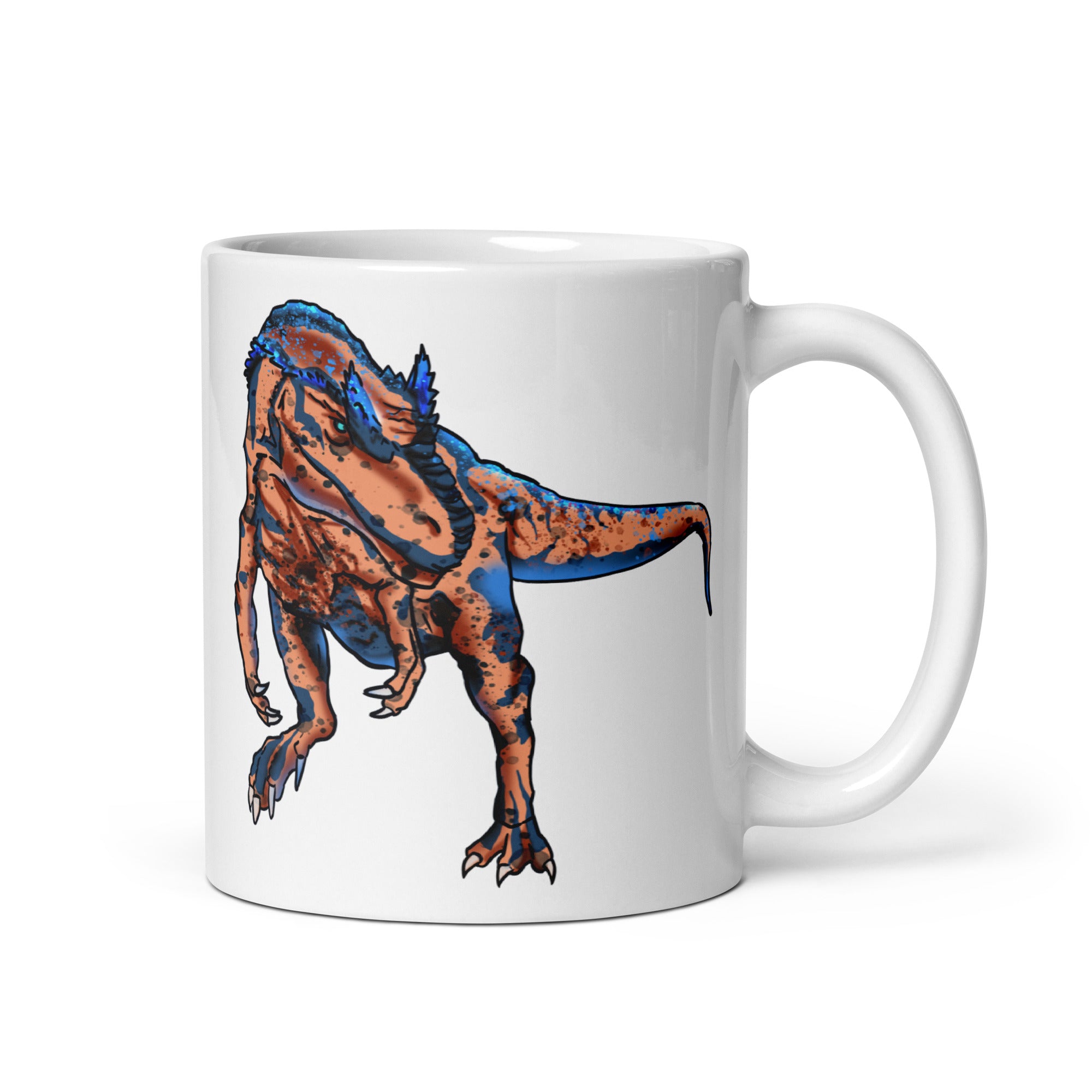 Allosaurus glossy white mug