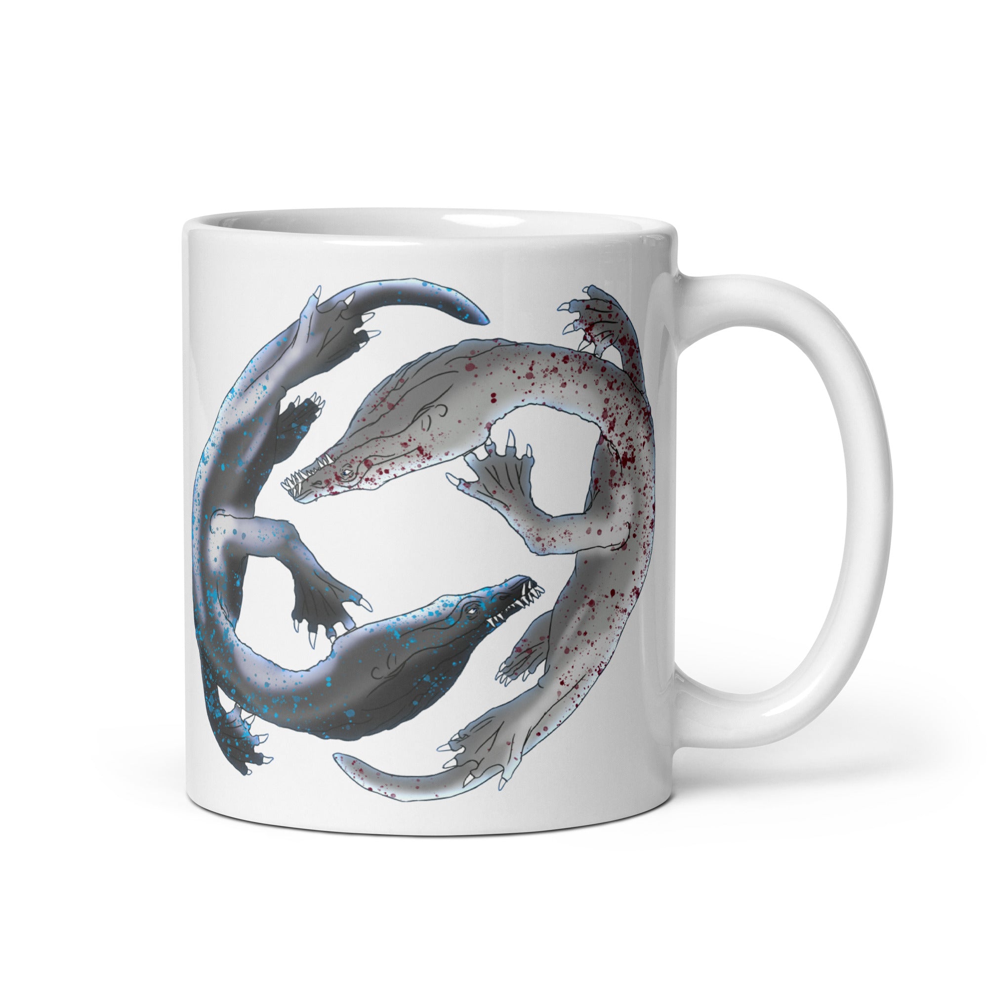 Taza blanca brillante Nothosaurus