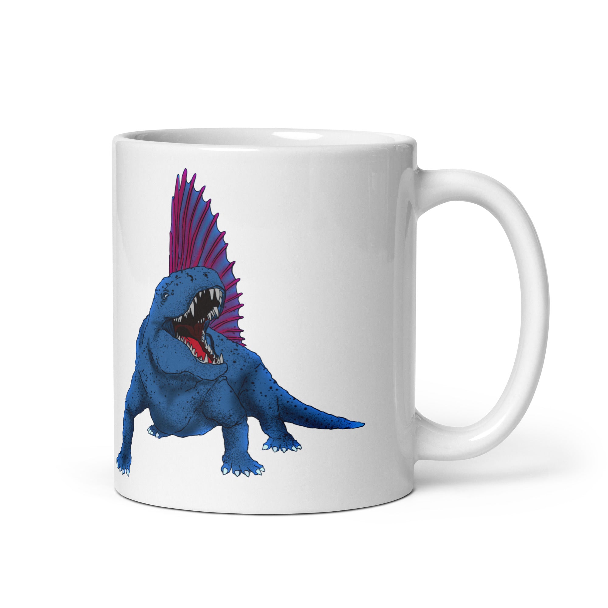 Taza blanca brillante Dimetrodon