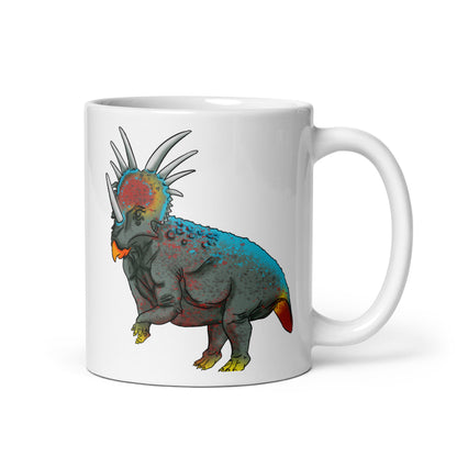 Styracosaurus glänzend weiße Tasse