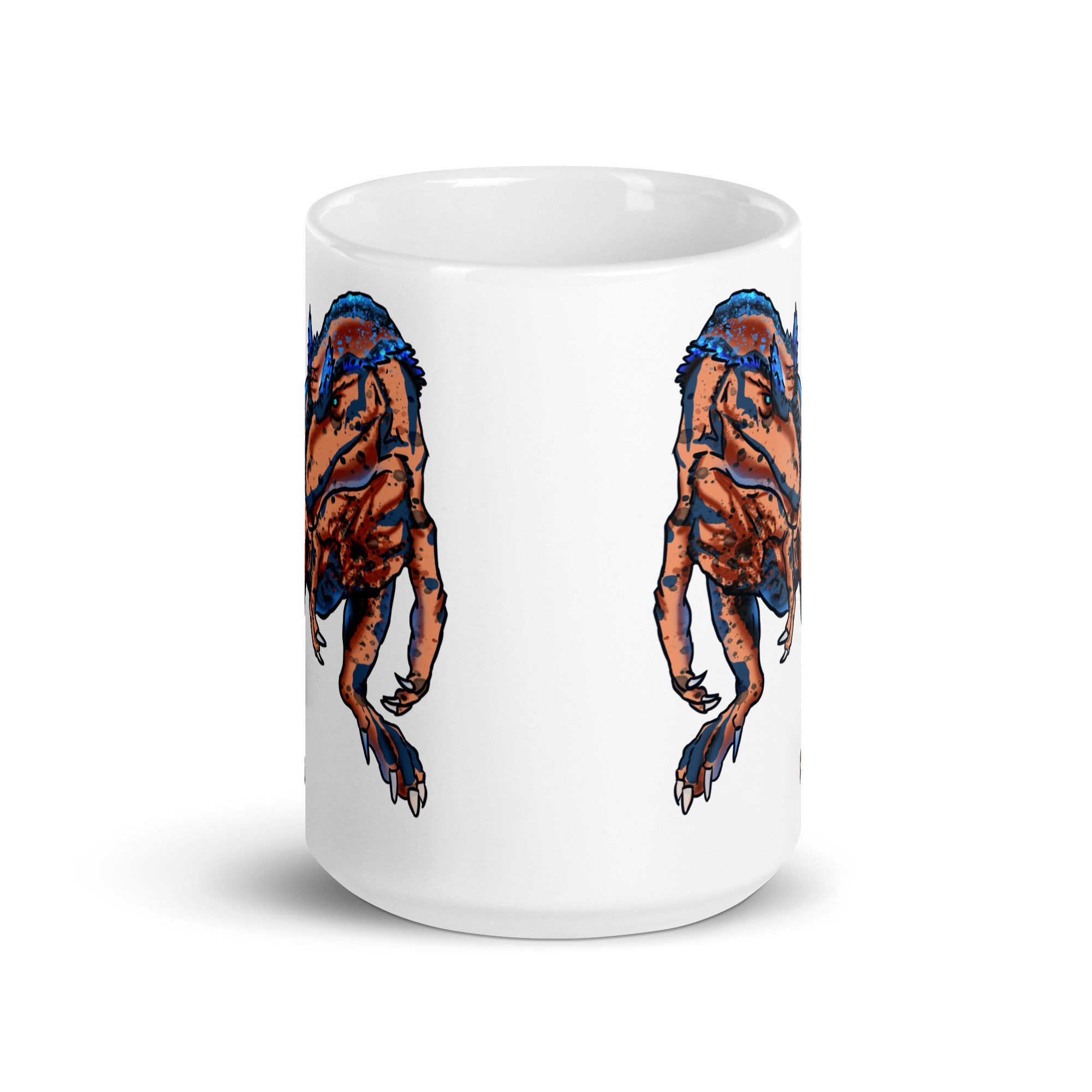 Allosaurus glossy white mug