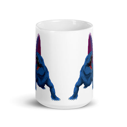 Dimetrodon glänzend weiße Tasse