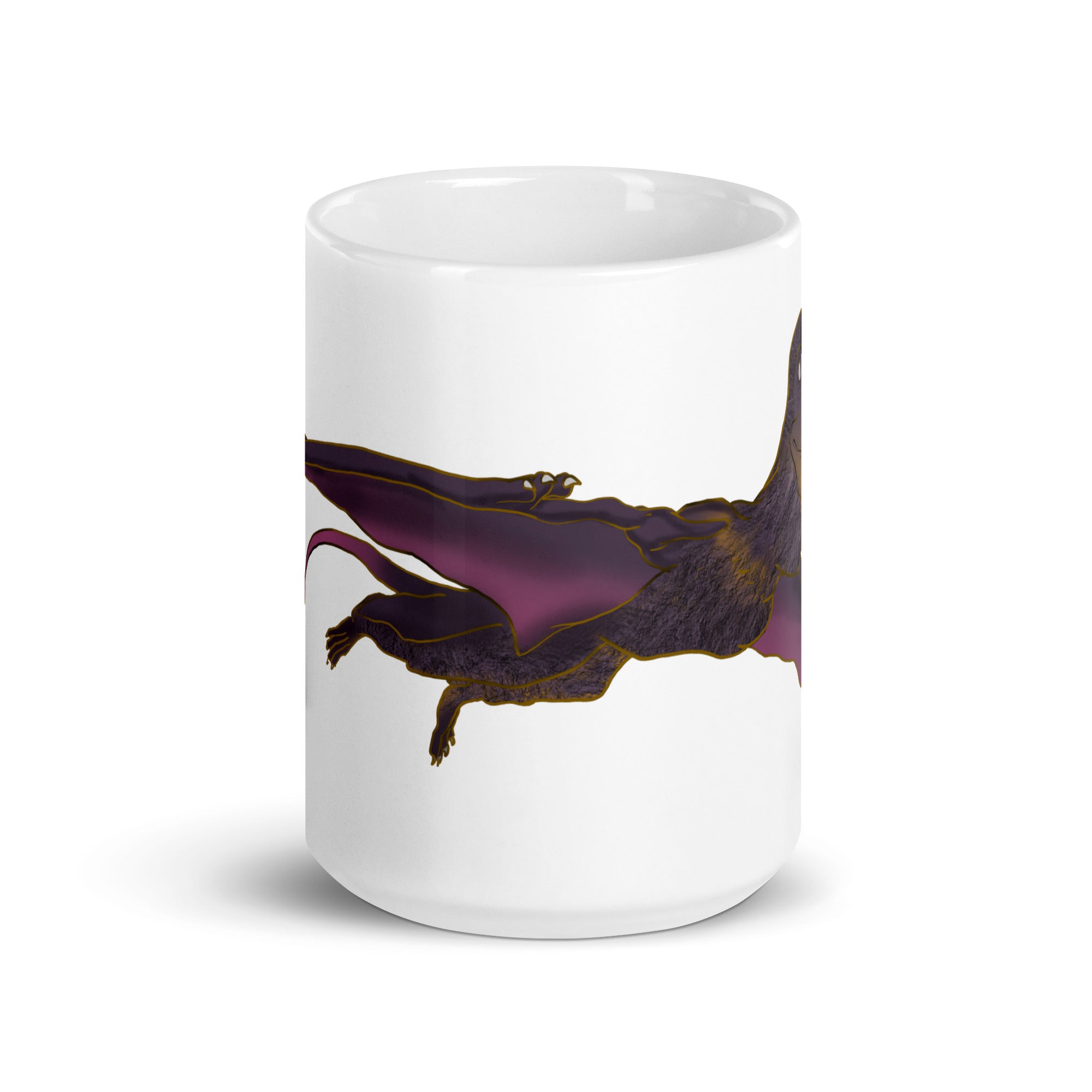 Dimorphodon glossy white mug