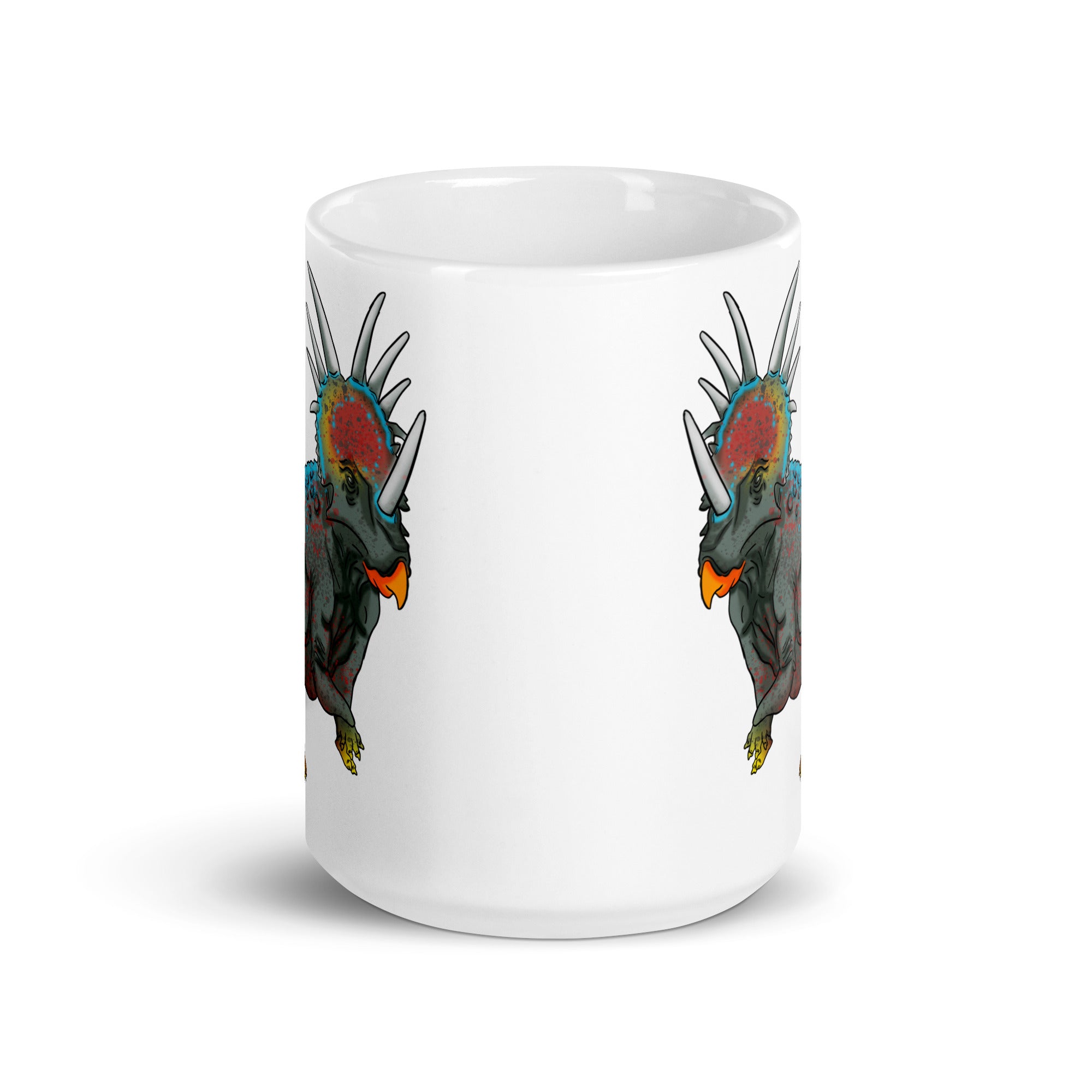 Styracosaurus glänzend weiße Tasse