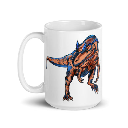 Allosaurus glänzend weiße Tasse