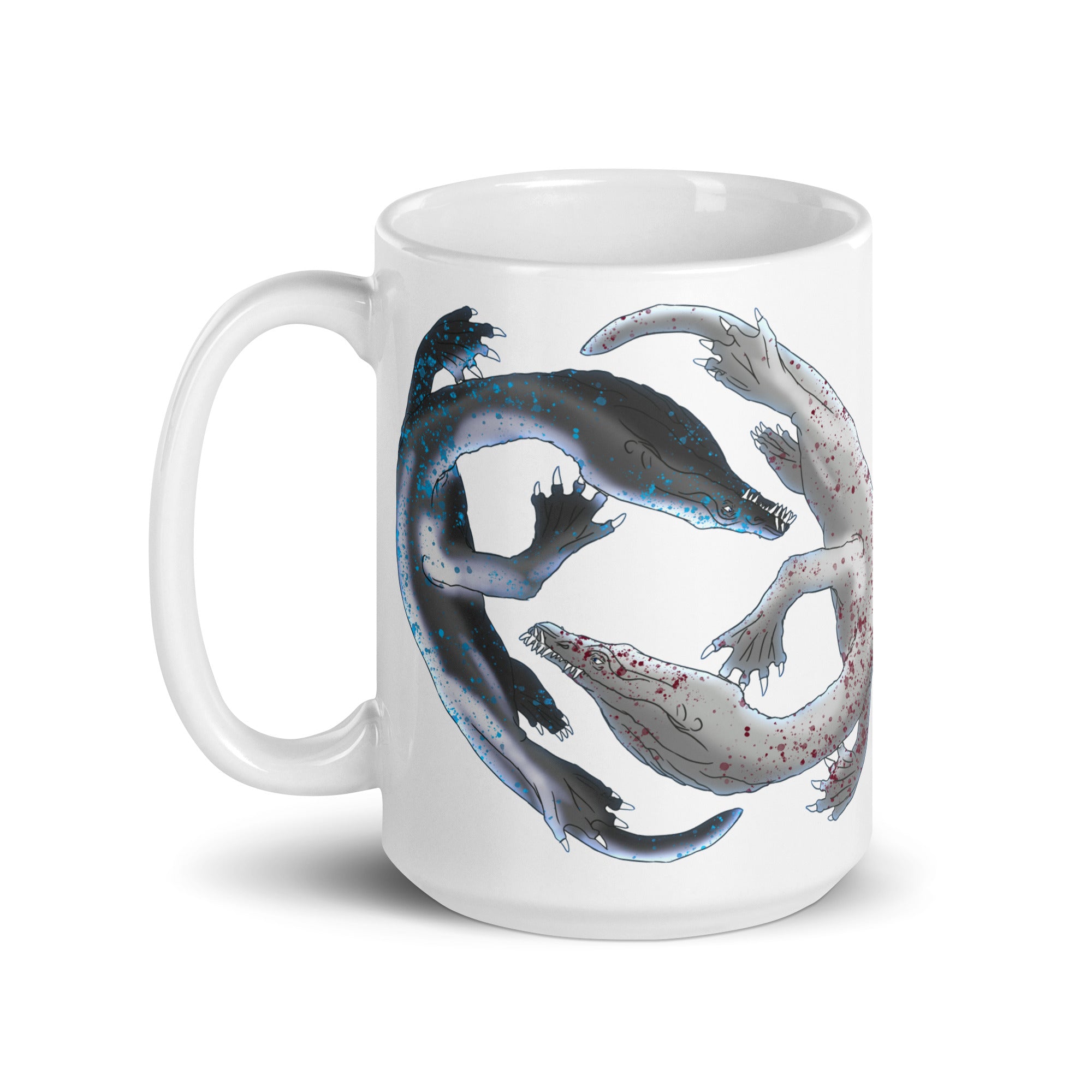 Taza blanca brillante Nothosaurus