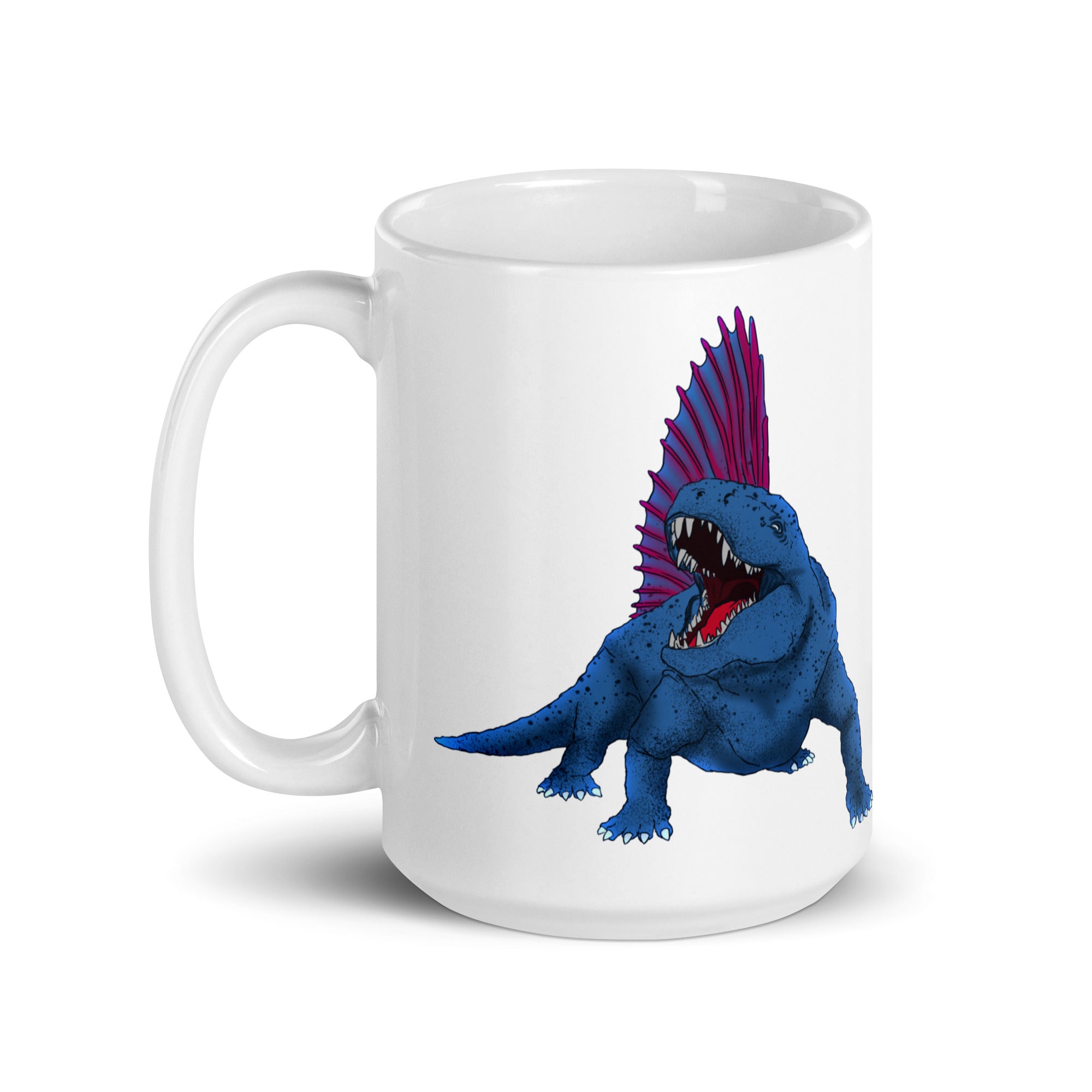 Taza blanca brillante Dimetrodon