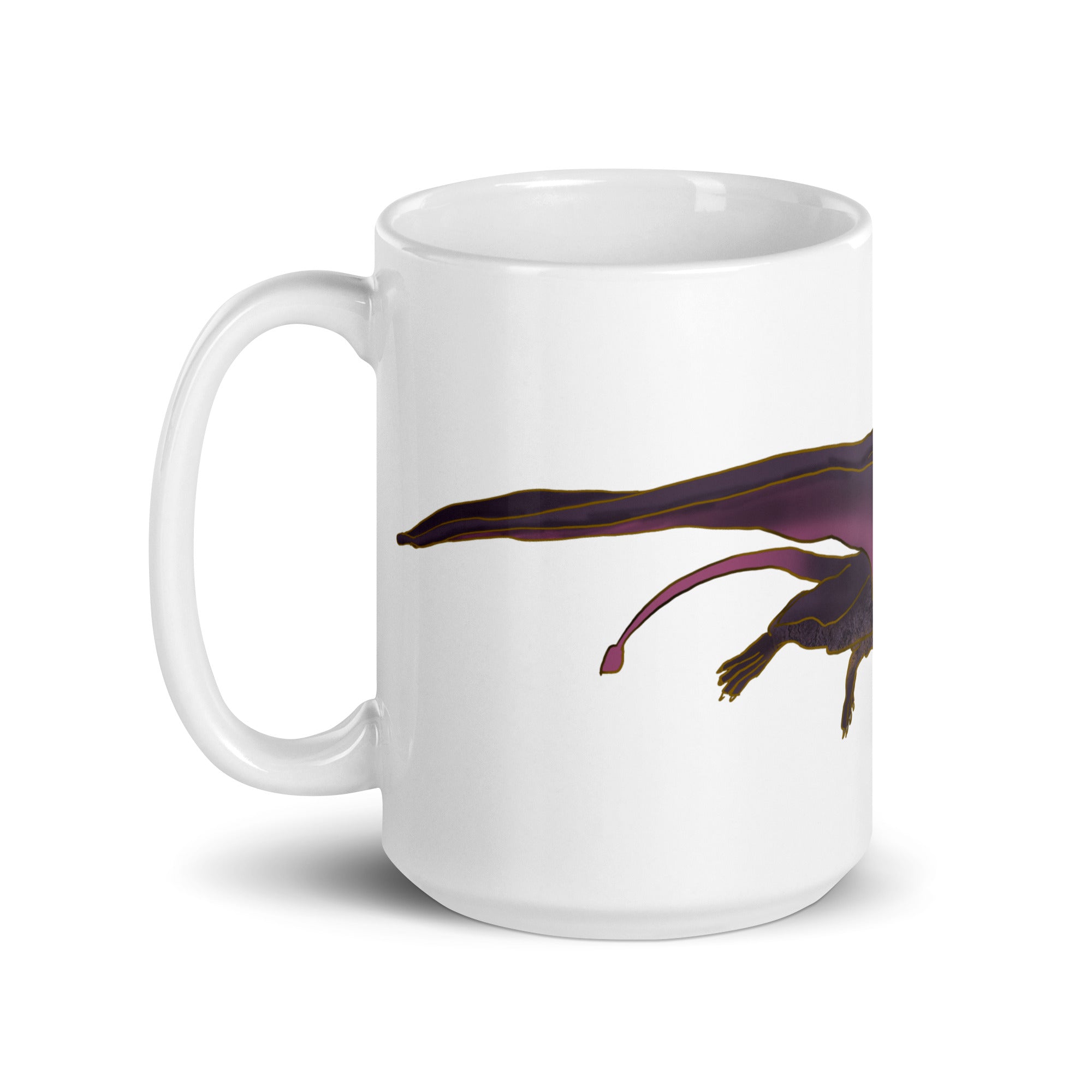 Dimorphodon glossy white mug