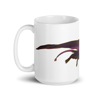 Dimorphodon glossy white mug