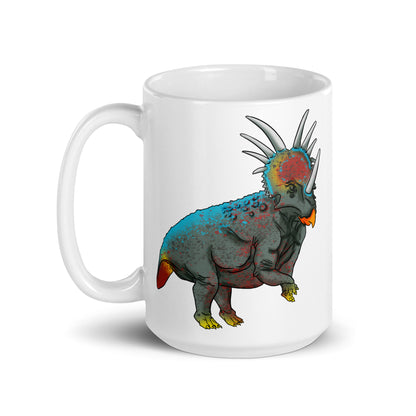 Styracosaurus glänzend weiße Tasse