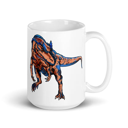 Allosaurus glänzend weiße Tasse