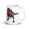 Allosaurus glossy white mug