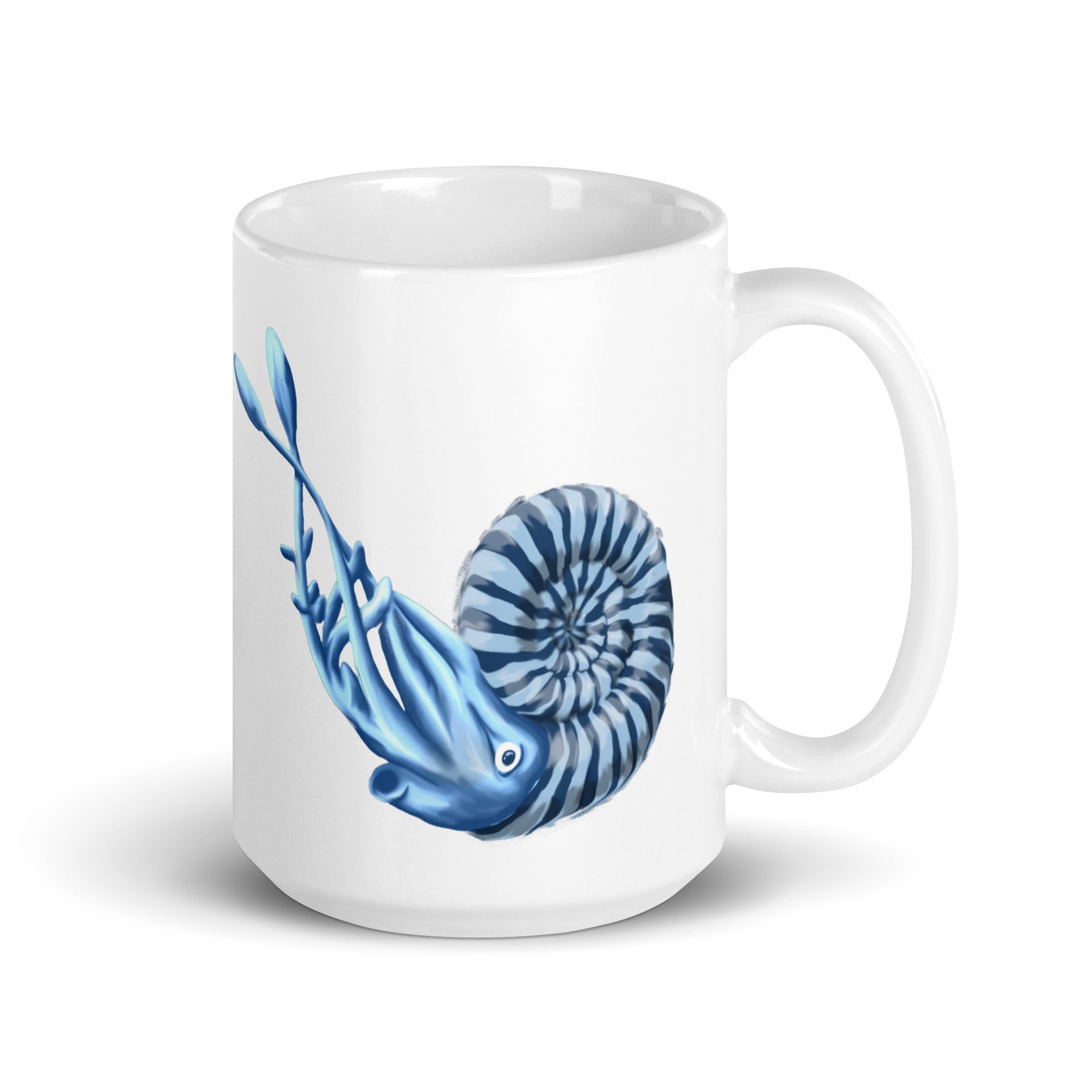 Taza blanca brillante Ammonite