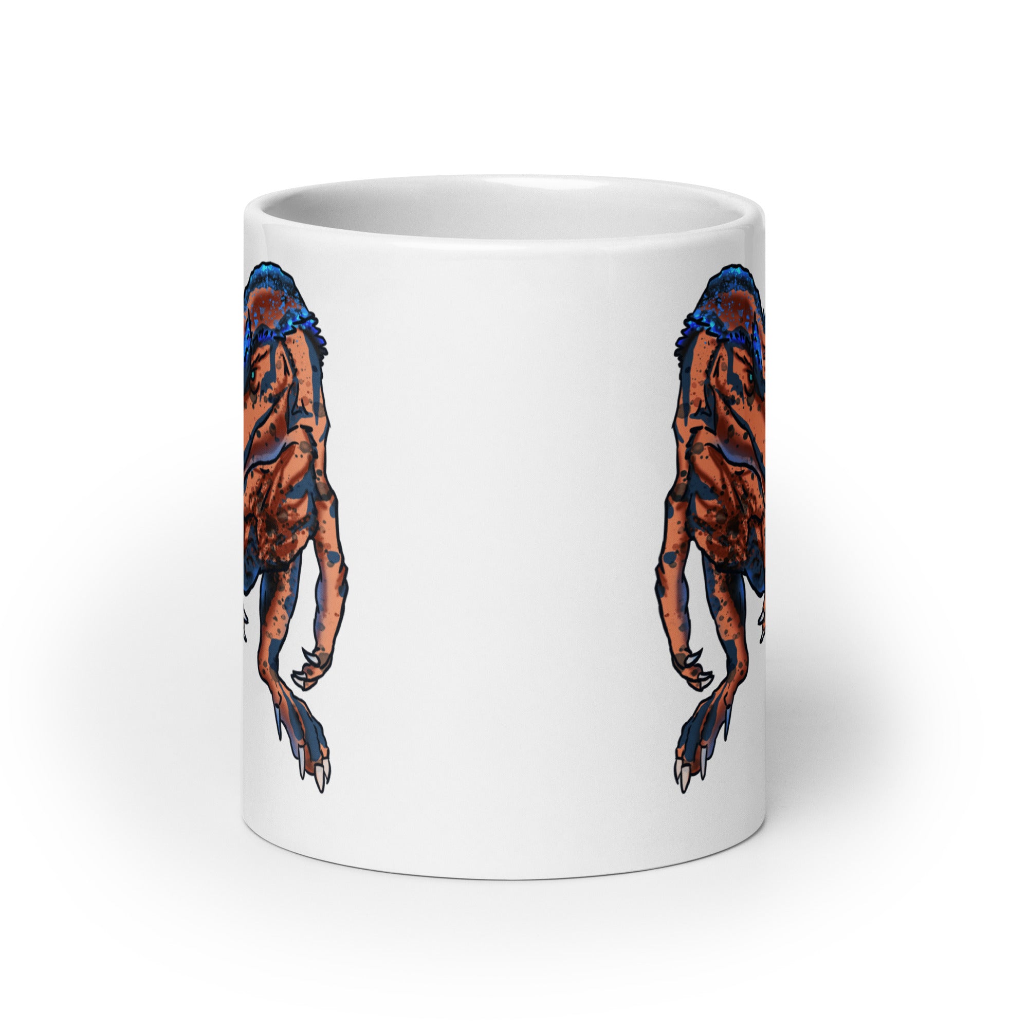 Allosaurus glossy white mug