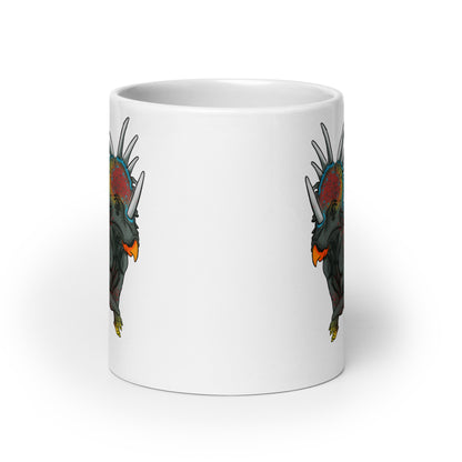 Taza blanca brillante Styracosaurus