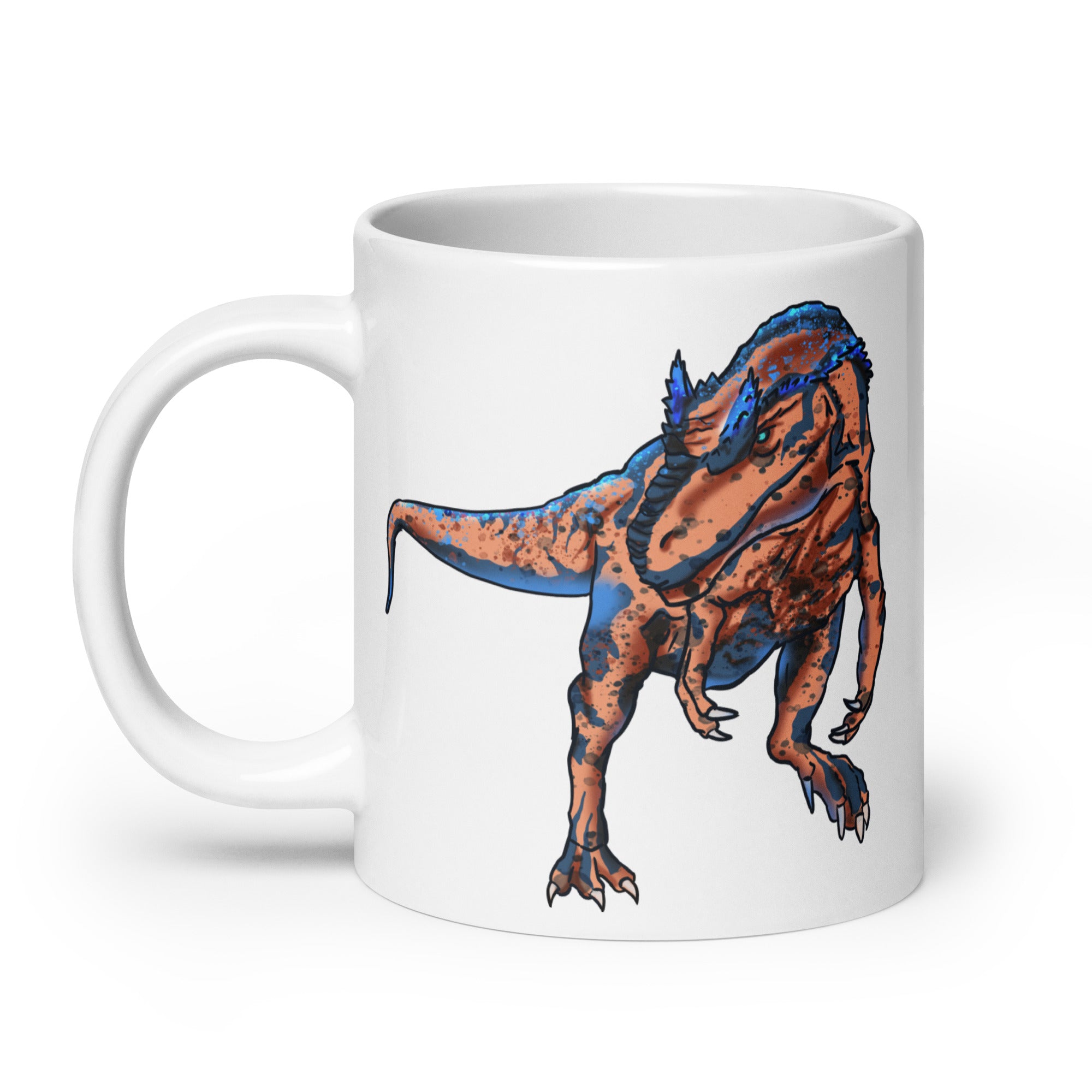 Taza blanca brillante Allosaurus