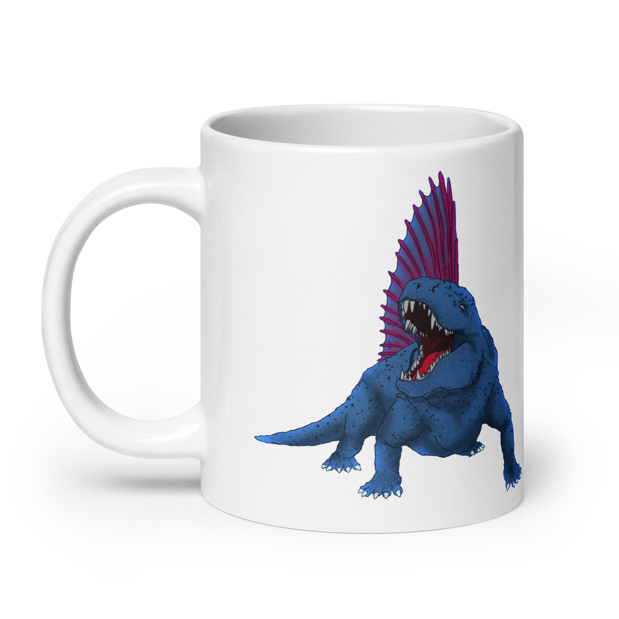 Taza blanca brillante Dimetrodon