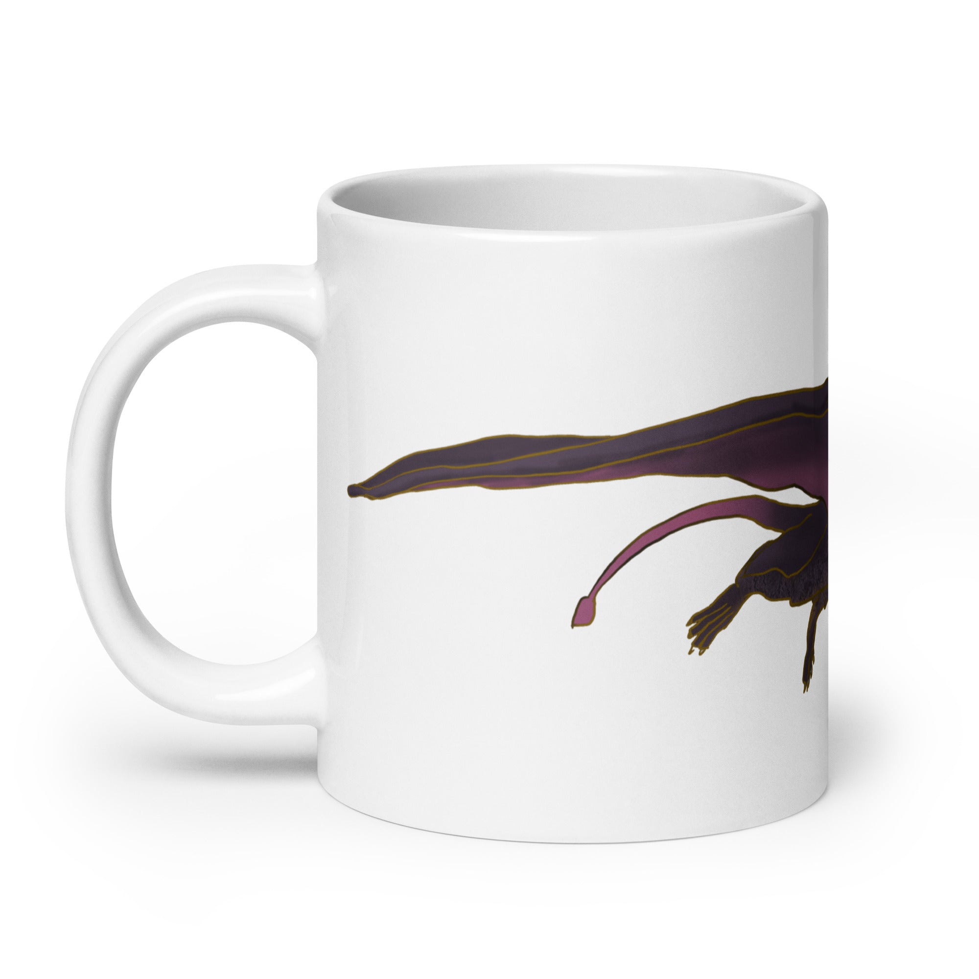 Dimorphodon glossy white mug