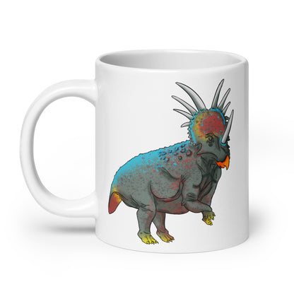 Styracosaurus glänzend weiße Tasse