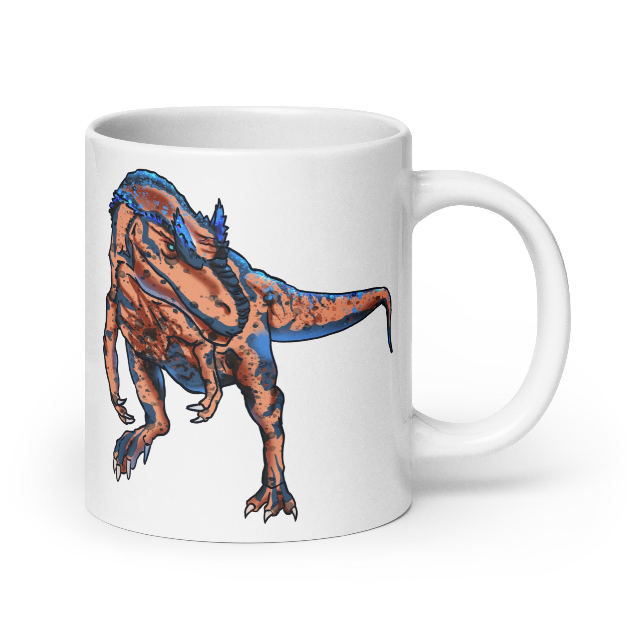 Allosaurus glossy white mug