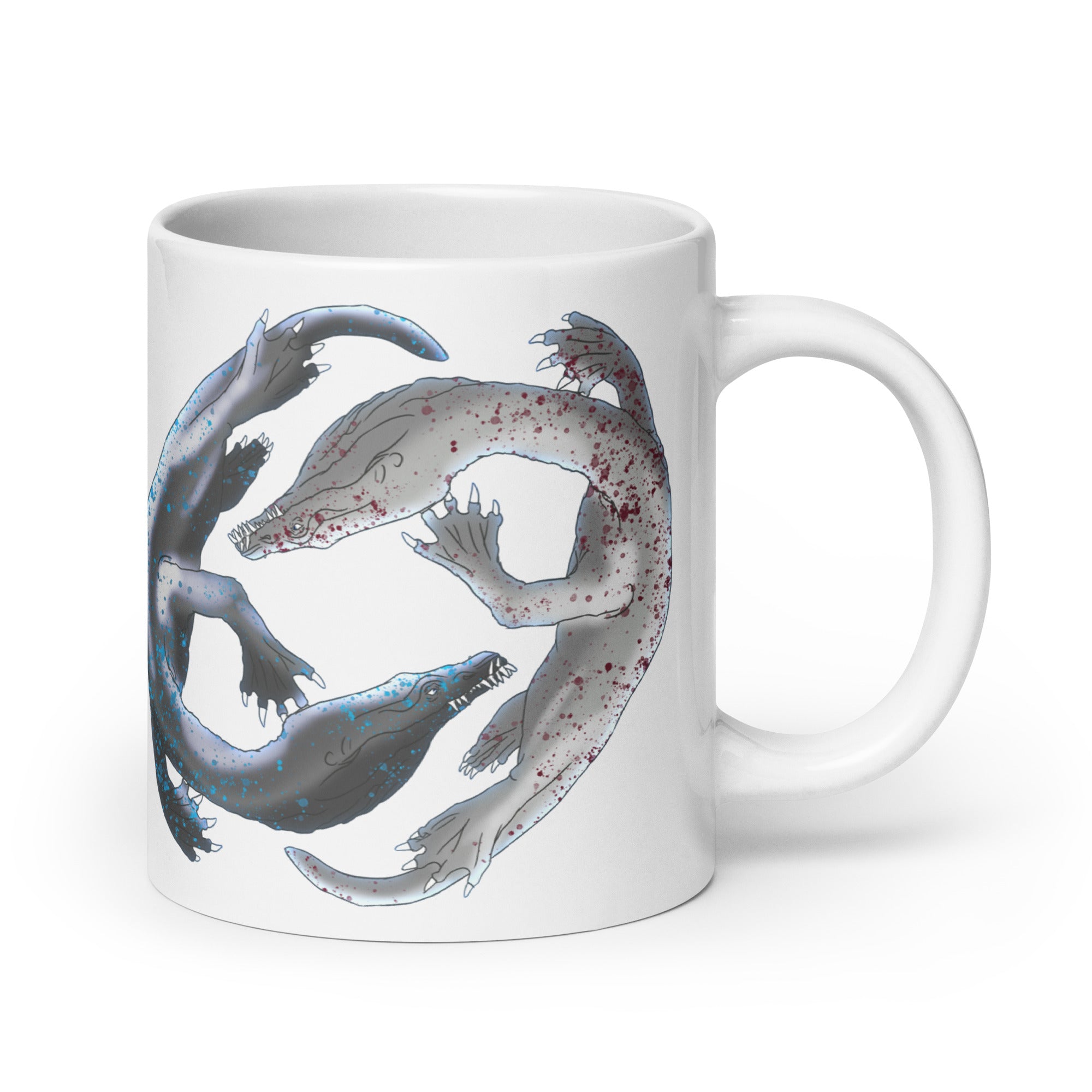 Taza blanca brillante Nothosaurus