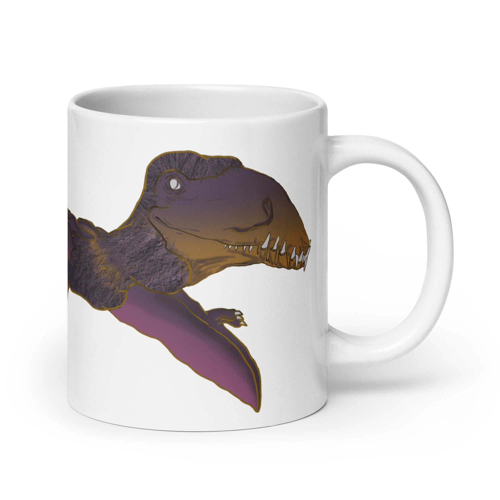 Taza blanca brillante Dimorphodon